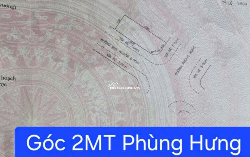 Bán đất lô góc 2MT đường 10,5m Phùng Hưng và Phú Xuân